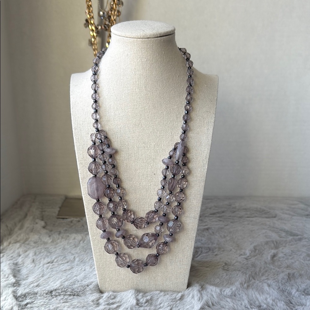 Classic Multi-Strand Purple Necklace with Amethyst Beads